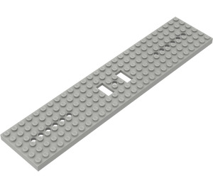 LEGO Gris claro Base de tren 6 x 28 con 2 recortes rectangulares y 6 agujeros redondos en cada extremo