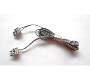 LEGO Lysegrå Twinwire med 2 Dualpin Stik, 190 knops Lang (12V/4.5V Series)