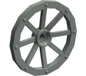 LEGO Light Gray Wagon Wheel Ø33.8 with 8 Spokes with Notched Hole (4489)