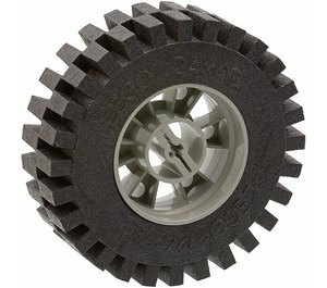 LEGO Light Gray Wheel 24 x 43 Technic with Tyre 24 x 43 Technic