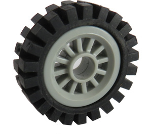 LEGO Hellgrau Wheel Centre Spoked Small with Narrow Tire 24 x 7 with Ridges Inside