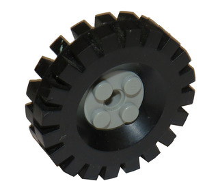 LEGO Light Gray Wheel Rim 10 x 17.4 with 4 Studs and Technic Peghole with Tire 43 x 11 (17 mm Inside Diameter)