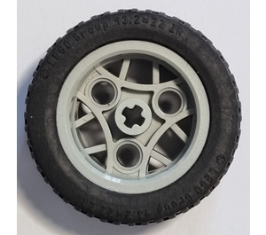 LEGO Light Gray Wheel Rim Ø30 x 20 with 3 Pin Holes with Tire, Low Profile, Wide Ø43.2 X 22 ZR