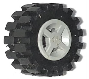 LEGO Light Gray Wheel Rim Ø8 x 6.4 without Side Notch with Small Tire with Offset Tread (without Band Around Center of Tread) (73420)