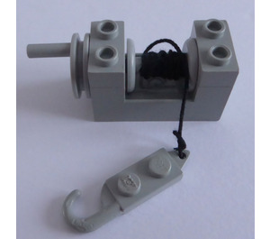 LEGO Light Gray Winch 2 x 4 x 2 with Light Grey Drum with String and Light Grey Hook