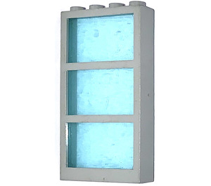 LEGO Lysegrå Window 1 x 4 x 6 Frame with Transparent Light Blue Glass