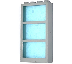 LEGO Light Gray Window 1 x 4 x 6 Frame with Transparent Light Blue Glass