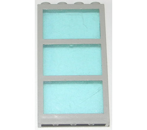 LEGO Light Gray Window 1 x 4 x 6 with 3 Panes and Transparent Light Blue Fixed Glass (6160)