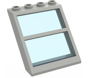 LEGO Light Gray Window 4 x 4 x 3 Roof with Centre Bar and Transparent Light Blue Glass (6159 / 75257)