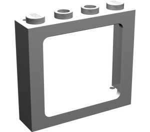 LEGO Light Gray Window Frame 1 x 4 x 3 (center studs hollow, outer studs solid) (6556)