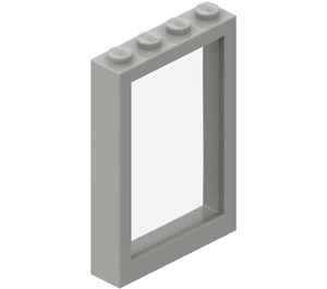 LEGO Light Gray Window Frame 1 x 4 x 5 with Fixed Glass