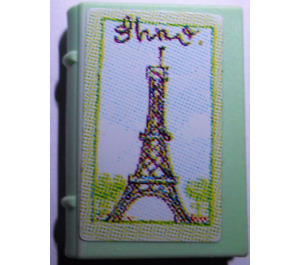 LEGO Vert clair Book 2 x 3 avec Eiffel Tower Autocollant (33009)