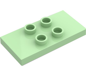 LEGO Light Green Duplo Tile 2 x 4 x 0.33 with 4 Center Studs (Thin) (4121)
