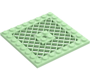 LEGO Vert Clair assiette 8 x 8 avec Grille (Pas de trou au centre) (4151)