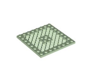 LEGO Light Green Plate 8 x 8 with Grille (No Hole in Center) (4151)