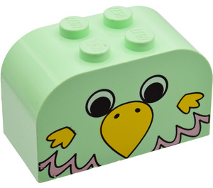 LEGO Light Green Slope Brick 2 x 4 x 2 Curved with Bird Head (4744)