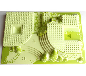 LEGO Light Lime Baseplate 32 x 48 Raised Palace (44510)