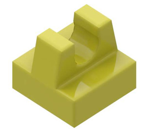 LEGO Licht Limoen Tegel 1 x 1 met Klem (Geen snede in het midden) (2555 / 12825)