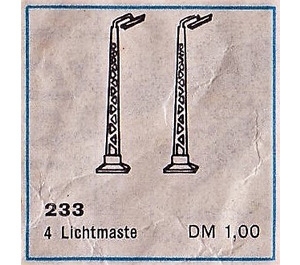 LEGO Light Masts Pack of Quatre 233