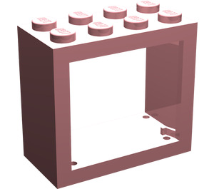 LEGO Light Pink Window 2 x 4 x 3 with Rounded Holes (4132)