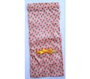 LEGO Light Salmon Curtain with Yellow Bow and Red Flowers