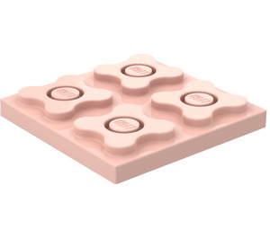 LEGO Light Salmon Flower Plate 4 x 4 (33062)