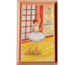 LEGO Light Salmon Mirror Base / Notice Board / Wall Panel 6 x 10 with Ballerina Sticker (6953)