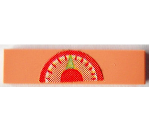 LEGO Light Salmon Tile 1 x 4 with Weight Scale Sticker (2431)