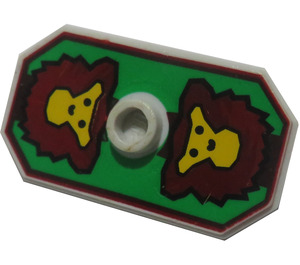 LEGO Licht steengrijs Lang Octagonal Schild met Aap Hoofd (48494 / 49277)