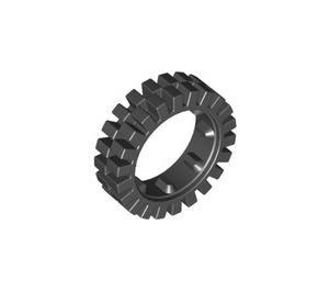 LEGO Light Stone Gray Wheel Rim 10 x 17.4 with 4 Studs and Technic Peghole with Narrow Tire 24 x 7 with Ridges Inside