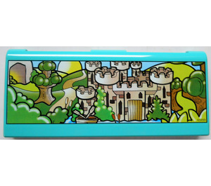 LEGO Licht Turquoise Explore Story Builder Crazy Castle Memory Card met Castle Scene (43999)