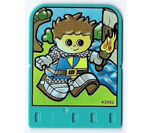 LEGO Light Turquoise Explore Story Builder Crazy Castle Story Card with Young Knight pattern (43992)