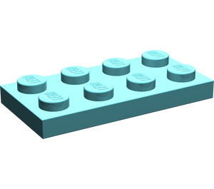 LEGO Licht Turquoise Plaat 2 x 4 (3020)