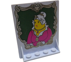 LEGO Lichtviolet Deur 2 x 8 x 6 Revolving met Shelf Supports met Lady met Purple Robe in Kader (40249)