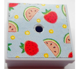 LEGO Light Violet Gift Parcel with Film Hinge with Strawberries and Watermelon Sticker (33031)