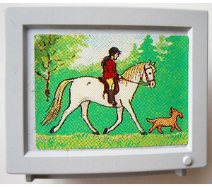 LEGO Light Violet Scala Television / Computer Screen with Man on Horse Sticker (6962)
