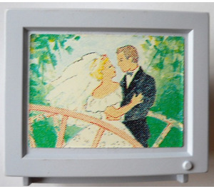 LEGO Light Violet Scala Television / Computer Screen with Wedding Sticker (6962)