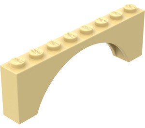 LEGO Light Yellow Arch 1 x 8 x 2 Thick Top and Reinforced Underside (3308)