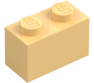 LEGO Light Yellow Brick 1 x 2 with Bottom Tube (3004 / 93792)