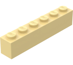 LEGO Light Yellow Brick 1 x 6 (3009)