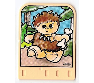 LEGO Light Yellow Explore Story Builder Meet the Dinosaur story card with caveman boy with bone pattern (44010)