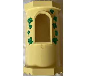 LEGO Lichtgeel Paneel 6 x 8 x 12 Tower met Venster met Shiny Groen Bladeren Sticker (33213)