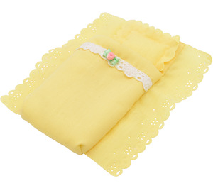 LEGO Light Yellow Sleeping Bag for Adult with White Lace and Pink Rose