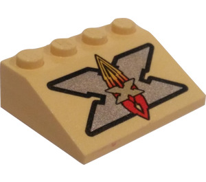 LEGO Hellgelb Steigung 3 x 4 (25°) mit Xtreme Stunts Logo (3297)