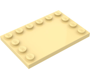 LEGO Světle žlutá Dlaždice 4 x 6 s Cvočky na 3 Edges (6180)