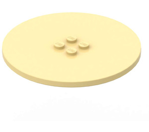 LEGO Light Yellow Tile 8 x 8 Round with 2 x 2 Center Studs (6177)