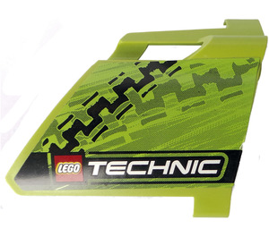 LEGO Limette 3D Paneel 22 mit Reifen Marks und Technic Logo Aufkleber (44352)