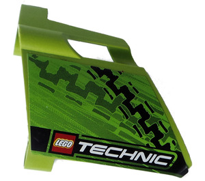 LEGO Lime 3D Panel 23 with Tire Marks and Technic Logo Sticker (44352 / 44353)