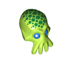 LEGO Lime Alien Head with Mouth Tentacles and Green Spots (18996)