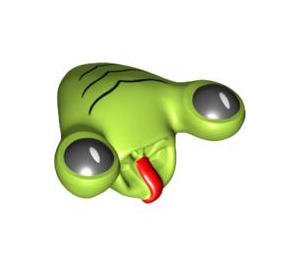 LEGO Lime Alien Head with Tongue and Black Lines (93499)